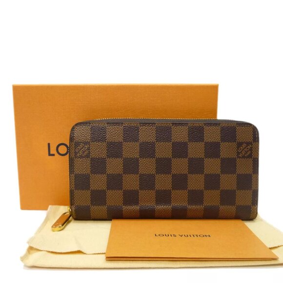 Auth LOUIS VUITTON Zippy Wallet Round Fastener N60015 Damier Ebene #36631948 - Picture 1 of 16